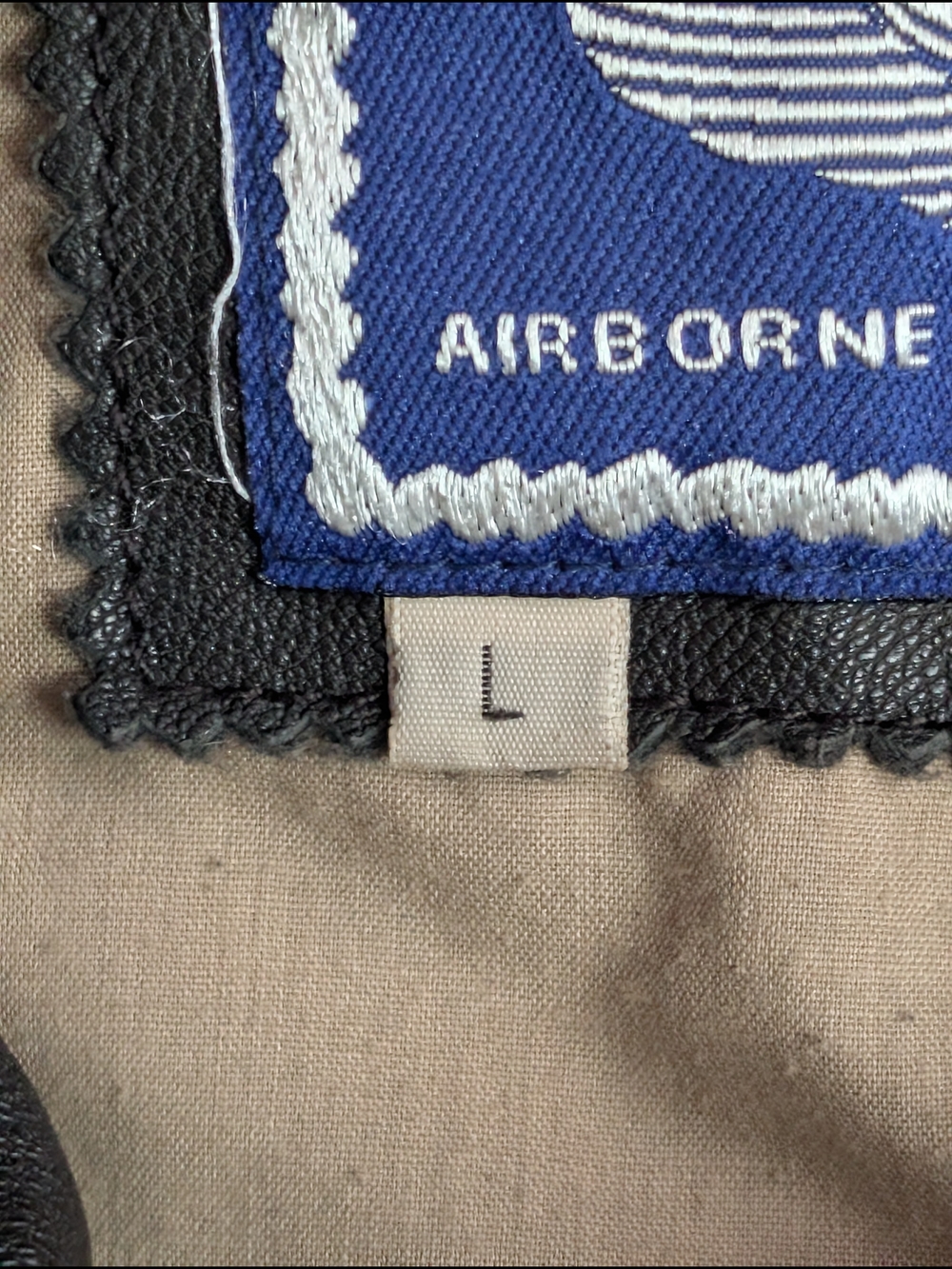 Air Force Airborne Leathers Jacket Mens  Size L Dark Brown Bomber USA Flag Lined - Picture 7 of 10